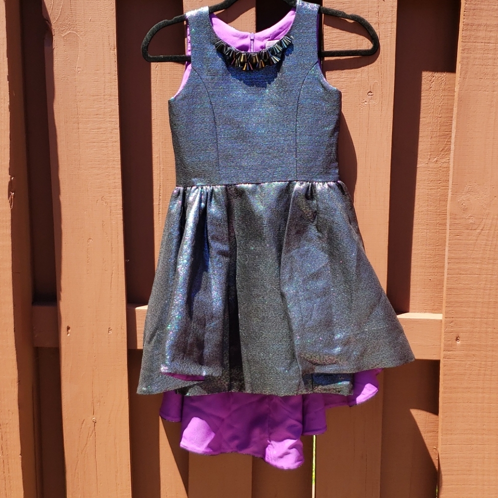 Girls Blue, Purple and Green Shimmer Dress